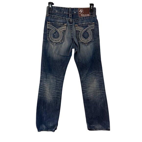 Big Star Union Straight Jeans Mens Size 29R Distressed Medium Wash Blue Denim - Picture 2 of 11